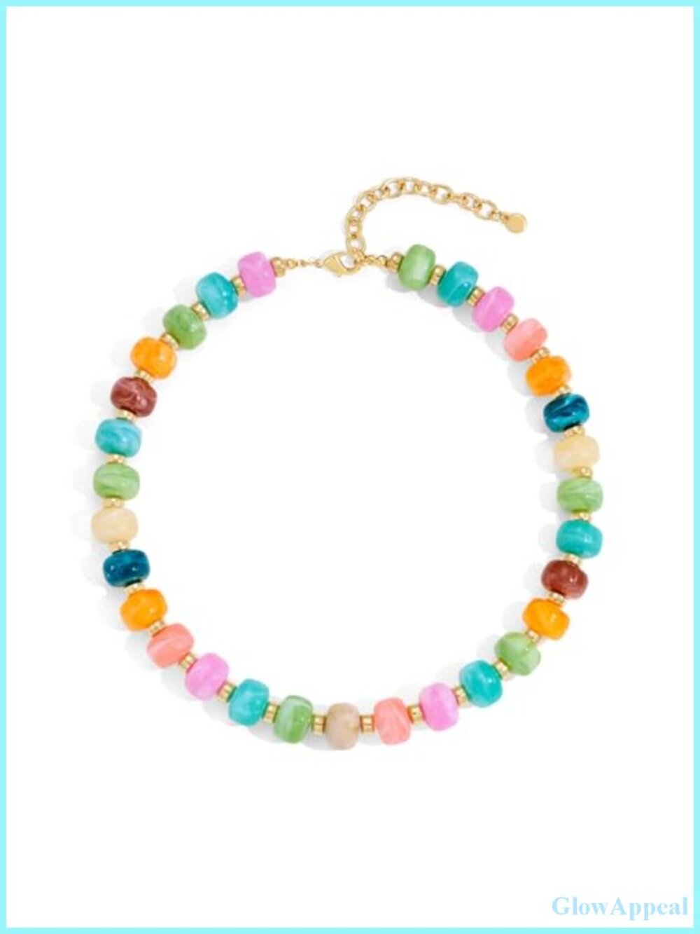 Chunky Heart Pendant Necklace Acrylic Beaded Chain Statement Women